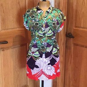 GUSTO BARCELONA Multicolored Summer Mini Dress.